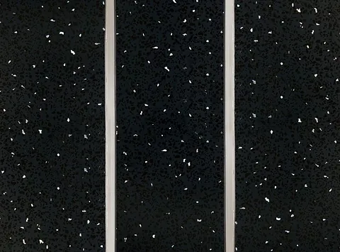 Black Sparkle Twin Silver Strip